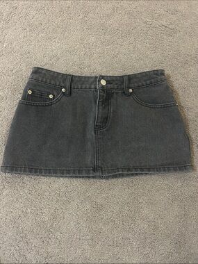 Edikted Black Denim Mini Skirt - Women's